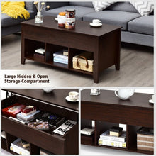Load image into Gallery viewer, Lift Top Coffee Table with Storage Lower Shelf-Brown