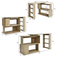 Load image into Gallery viewer, Study L-Shaped Rotating Corner Computer/Laptop Table with Bookshelves