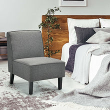 Load image into Gallery viewer, Single Fabric Modern Armless Accent Sofa Chair with Rubber Wood Legs -Gray