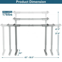 Load image into Gallery viewer, Electric Adjustable Standing up Desk Frame Dual Motor with Controller-Gray