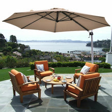 Load image into Gallery viewer, 11' Patio Offset Cantilever Umbrella 360° Rotation Aluminum Tilt-Tan