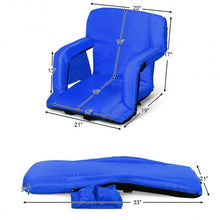 Load image into Gallery viewer, Stadium Seat Portable Chair with Backs and Padded Cushion-Navy