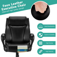 Load image into Gallery viewer, 400 Pounds Big and Tall Adjustable High Back Leather Office Chair Task Chair
