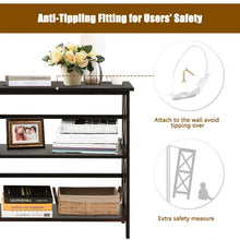 Load image into Gallery viewer, 3-Tier Wooden Open Shelf Bookcase with X-Design-Coffee