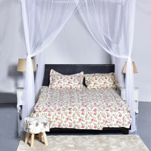 Load image into Gallery viewer, 4 Corner Post Full Queen King Size Bed Mosquito Net-White