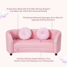 Load image into Gallery viewer, 2 Seat Kids Sofa Armrest Chair with Two Cloth Pillows