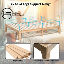 Load image into Gallery viewer, Queen Size 14" Wooden Bed Mattress Frame-Natural