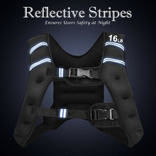 Load image into Gallery viewer, 16LBS Workout Weighted Vest with Mesh Bag Adjustable Buckle
