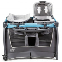 Load image into Gallery viewer, 4-in-1 Convertible Portable Baby Play yard with Toys and Music Player-Blue