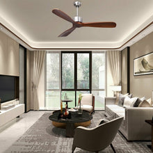 Load image into Gallery viewer, 52" Modern Brushed Nickel Finish Ceiling Fan with Remote Control