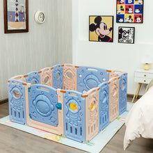 Load image into Gallery viewer, 14-Panel Foldable Playpen Kids Activity Center with Lockable Door