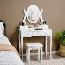 Load image into Gallery viewer, Vanity Set with Removable Makeup Organizer-White