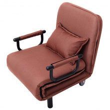 Load image into Gallery viewer, Convertible Folding Leisure Recliner Sofa Bed-Coffee