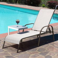 Load image into Gallery viewer, 2 Pcs Outdoor Patio Lounge Chair Chaise Fabric with Adjustable Reclining Armrest-Gray