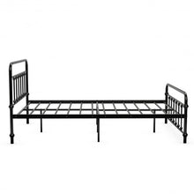 Load image into Gallery viewer, Full Size Metal Bed Frame with Steel Slats Headboard-Black