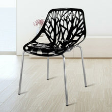 Load image into Gallery viewer, Set of 4 Dining Birch Sapling Accent Armless Chairs-Black