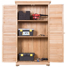 Load image into Gallery viewer, 63" Tall Wooden Garden Storage Shed in Shutter Design