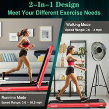 Load image into Gallery viewer, 4.75HP 2 In 1 Folding Treadmill with Remote APP Control-Red