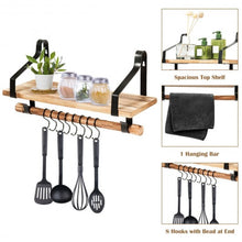 Load image into Gallery viewer, Wooden Wall-Mounted Floating Storage Shelf with Removable Towel Bar