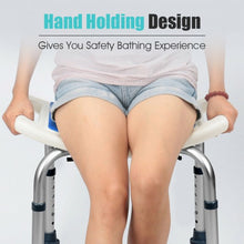 Load image into Gallery viewer, Shower Stool 6 Adjustable Height Non-Slip Padded Blue Seat