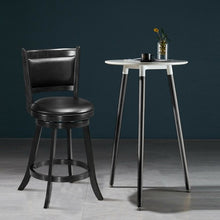 Load image into Gallery viewer, 2 Pieces 24 Inches Swivel Counter Stool Dining Chair Upholstered Seat-Black
