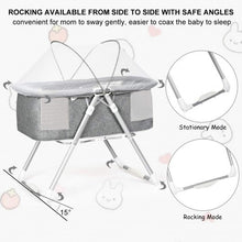 Load image into Gallery viewer, 2 in 1 Foldable Crib with Detachable & Thicken Mattress-Gray