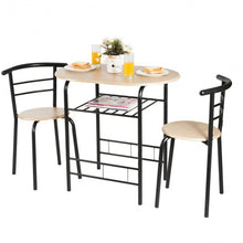 Load image into Gallery viewer, 3 pcs Home Kitchen Bistro Pub Dining Table 2 Chairs Set-Natural