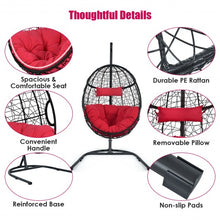 Load image into Gallery viewer, Hanging Cushioned Hammock Chair with Stand-Red