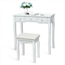 Load image into Gallery viewer, Dimmable Bulbs Touch Switch Vanity Dressing Table Set with Removable Box-White