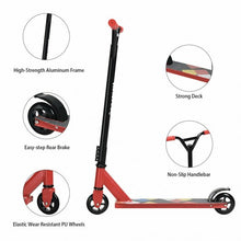 Load image into Gallery viewer, Lightweight Aluminum Freestyle Stunt Kick Scooter 2 Wheels Adults Teenagers Red