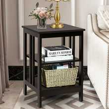 Load image into Gallery viewer, 3-tier Side Table Nightstand with Stable Structure-Espresso