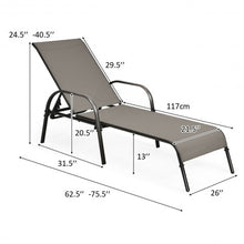 Load image into Gallery viewer, Adjustable Patio Chaise Outdoor Folding Lounge-Brown