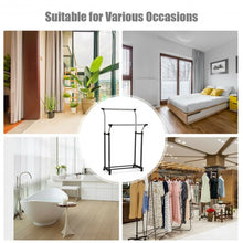 Load image into Gallery viewer, Double Rail Adjustable Clothing Garment Rack with Wheels