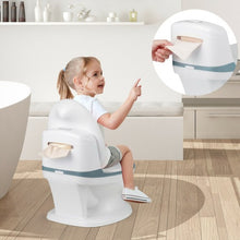 Load image into Gallery viewer, Kids Realistic Flushing Sound Lighting Potty Training Transition Toilet -Blue