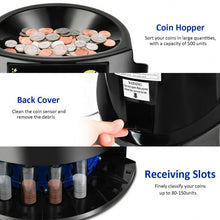 Load image into Gallery viewer, Auto Coin Sorter Dispenser Counting with Coin Tubes & LED Display