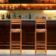 Load image into Gallery viewer, Set of 2 Ladder Back 28.5" Acacia Wood Patio Bar Stool