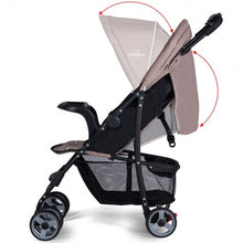 Load image into Gallery viewer, 5-Point Safety System Foldable Lightweight Baby Stroller-Coffee