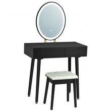 Load image into Gallery viewer, Touch Screen Vanity Makeup Table Stool Set -Black