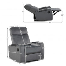 Load image into Gallery viewer, Recliner Chair Single Sofa Lounger with Arm Storage and Cup Holder for Living Room-Gray