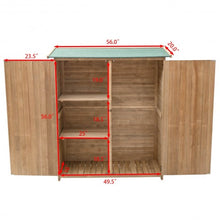 Load image into Gallery viewer, 64" Wooden Storage Shed Outdoor Fir Wood Cabinet