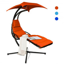 Load image into Gallery viewer, Hanging Stand Chaise Lounger Swing Chair w/ Pillow-Orange