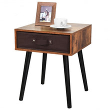 Load image into Gallery viewer, Mid-Century End Accent Bedside Table-Brown