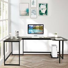 Load image into Gallery viewer, 79" U-Shaped Computer Desk with CPU Stand for Home Office -Black