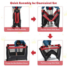 Load image into Gallery viewer, 4-in-1 Convertible Portable Baby Play yard with Toys and Music Player-Red