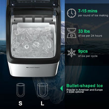 Load image into Gallery viewer, Stainless Steel Ice Maker 33Lbs/ 24Hrs Self-Clean Function with Scoop