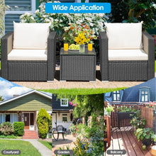 Load image into Gallery viewer, 3 Pcs Patio wicker Furniture Set-White