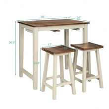 Load image into Gallery viewer, 3-Piece Bar Table Set Counter Pub Table