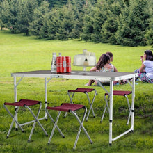 Load image into Gallery viewer, Aluminum Folding Camping Table with 4 Chairs