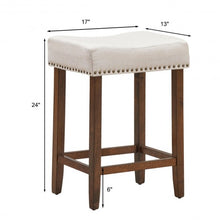 Load image into Gallery viewer, Set of 2 Nailhead Saddle Bar Stools 24" Height