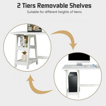 Load image into Gallery viewer, 2 Tier Shelf Wooden Trestle Computer Table Writing Desk